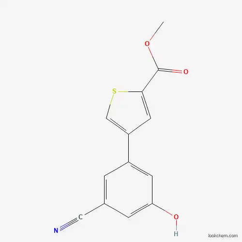 Molecular Structure of 1261986-29-1 (Methyl 4-(3-cyano-5-hydroxyphenyl)thiophene-2-carboxylate)