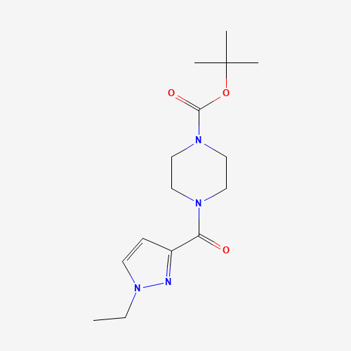 Molecular Structure of 1338495-02-5 (tert-butyl 4-[(1-ethyl-1H-pyrazol-3-yl)carbonyl]piperazine-1-carboxylate)