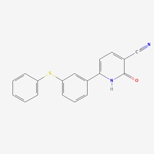 Molecular Structure of 142499-67-0 (1,2-Dihydro-2-oxo-6-[3-(phenylthio)phenyl]-3-pyridinecarbonitrile)