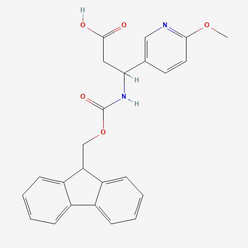 Molecular Structure of 1702752-26-8 ((3R)-3-(9H-fluoren-9-ylmethoxycarbonylamino)-3-(6-methoxypyridin-3-yl)propanoic Acid)