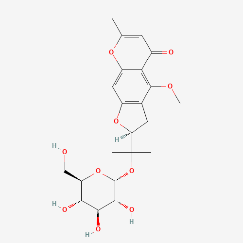 Molecular Structure of 1809902-23-5 ((2S)-2-[1-(alpha-D-Glucopyranosyloxy)-1-methylethyl]-2,3-dihydro-4-methoxy-7-methyl-5H-furo[3,2-g][1]benzopyran-5-one)