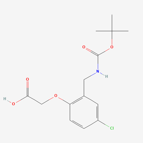 Molecular Structure of 195517-89-6 (2-t-Butoxycarbonylaminomethyl-4-Chlorophenoxyacetic Acid)