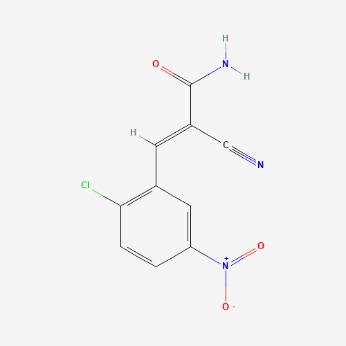 Molecular Structure of 196712-43-3 (3-(2-Chloro-5-nitrophenyl)-2-cyanoprop-2-enamide)