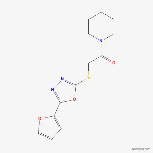 Molecular Structure of 484646-14-2 (2-(5-Furan-2-yl-[1,3,4]oxadiazol-2-ylsulfanyl)-1-piperidin-1-yl-ethanone)