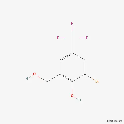 Molecular Structure of 773873-07-7 (2-Bromo-6-(hydroxymethyl)-4-(trifluoromethyl)phenol)