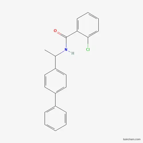 Molecular Structure of 296273-60-4 (N-(1-[1,1'-Biphenyl]-4-ylethyl)-2-chlorobenzamide)