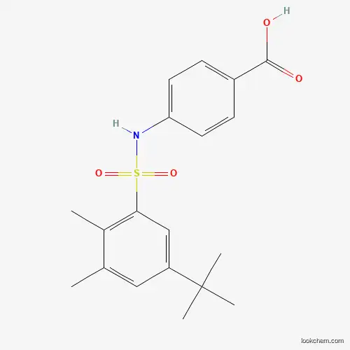 Molecular Structure of 380344-35-4 (4-(5-Tert-butyl-2,3-dimethylbenzenesulfonamido)benzoic acid)