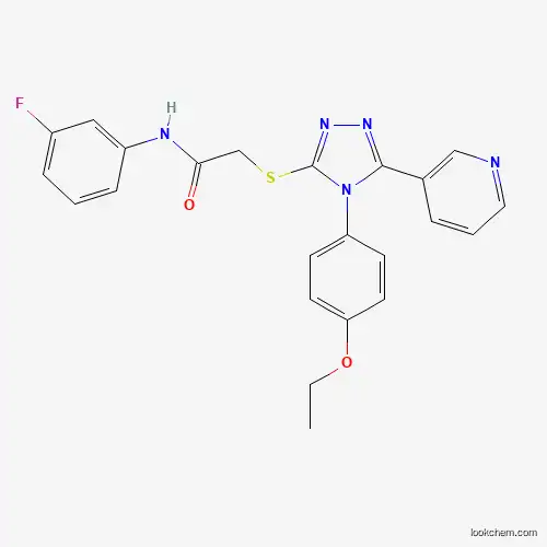 Molecular Structure of 477330-95-3 (2-{[4-(4-ethoxyphenyl)-5-(pyridin-3-yl)-4H-1,2,4-triazol-3-yl]sulfanyl}-N-(3-fluorophenyl)acetamide)