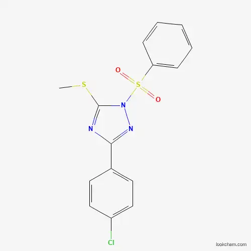 Molecular Structure of 6430-21-3 (1-(Benzenesulfonyl)-3-(4-chlorophenyl)-5-methylsulfanyl-1,2,4-triazole)