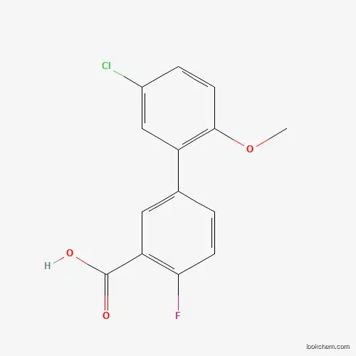 Molecular Structure of 1184034-87-4 (5-(5-Chloro-2-methoxyphenyl)-2-fluorobenzoic acid)