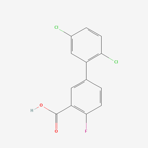 Molecular Structure of 1184070-61-8 (5-(2,5-Dichlorophenyl)-2-fluorobenzoic acid)