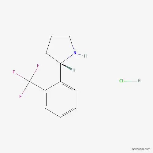 Molecular Structure of 1391392-07-6 ((s)-2-(2-(Trifluoromethyl)phenyl)pyrrolidine hydrochloride)