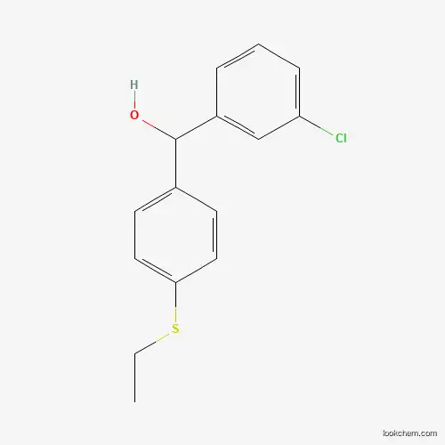 Molecular Structure of 844683-56-3 ((3-Chlorophenyl)(4-(ethylthio)phenyl)methanol)