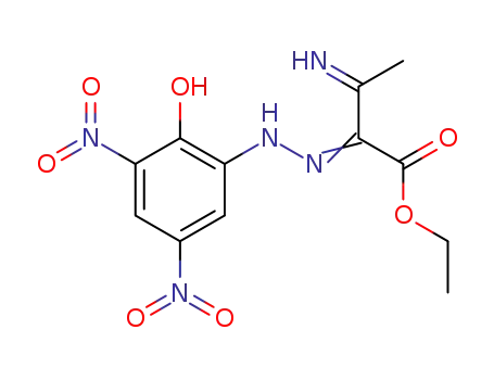 2-(2-Hydroxy-3,5-dinitro-phenyl-hydrazono)-3-imino-buttersaeureaethylester