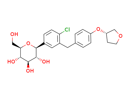 864070-44-0,Empagliflozin,(2S,3R,4R,5S,6R)-2-(4-chloro-3-(4-((S)-tetrahydrofuran-3-yloxy)benzyl)phenyl)-6-(hydroxyMethyl)-tetrahydro-2H-pyran-3,4,5-triol;Empaglifloin;Glyxambi;mpagliflozin;(1S)-1,5-Anhydro-1-C-[4-chloro-3-[[4-[[(3S)-tetrahydro-3-furanyl]oxy]phenyl]methyl]phenyl]-D-glucitol;ozin;Empag;CS-798;EmpagL;BI-10773