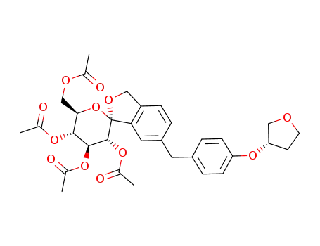 1,1-anhydro-1-C-[5-(4-((S)-tetrahydrofuran-3-yloxy)-phenyl)-methyl-2-(hydroxymethyl)phenyl]-2,3,4,6-tetra-O-acetyl-β-D-glucopyranose
