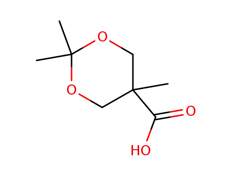 Molecular Structure of 16837-14-2 (2,2,5-Trimethyl-1,3-dioxane-5-carboxylic Acid)