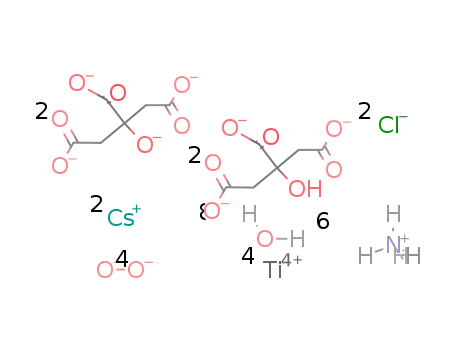 Cs2(NH4)6[Ti4(O2)4(citric acid(-3H))2(citric acid(-4H))2]Cl2*8H2O