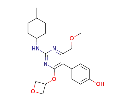 4-(4-(methoxymethyl)-2-((1s,4s)-4-methylcyclohexylamino)-6-(oxetan-3-yloxy)pyrimidin-5-yl)phenol