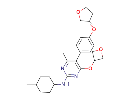 4-methyl-N-((1S,4S)-4-methylcyclohexyl)-6-(oxetan-3-yloxy)-5-(4-((S)-tetrahydrofuran-3-yloxy)phenyl)pyrimidin-2-amine