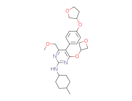 4-(methoxymethyl)-N-((1s,4s)-4-methylcyclohexyl)-6-(oxetan-3-yloxy)-5-(4-((S)-tetrahydrofuran-3-yloxy)phenyl)pyrimidin-2-amine