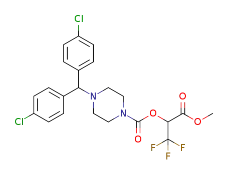 1,1,1-trifluoro-3-methoxy-3-oxopropan-2-yl 4-(bis(4-chlorophenyl)methyl)piperazine-1-carboxylate