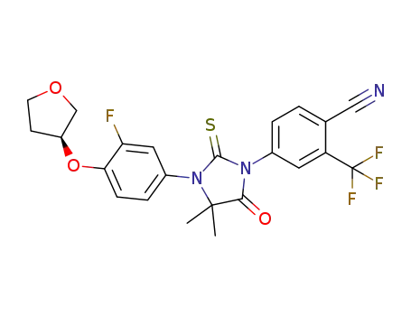 (S)-4-(3-(3-fluoro-4-((tetrahydrofuran-3-yl)oxy)phenyl)-4,4-dimethyl-5-oxo-2-thioxoimidazolidin-1-yl)-2-(trifluoromethyl)benzonitrile