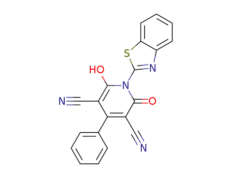 1-(benzothiazol-2-yl)-6-hydroxy-2-oxo-4-phenyl-1,2-dihydropyridin-3,5-dicarbonitrile