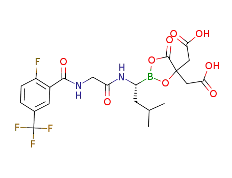 2-[4-(carboxymethyl)-2-[(1R)-1-(2-{[2-fluoro-5-(trifluoromethyl)phenyl]formamido}acetamido)-3-methylbutyl]-5-oxo-1,3,2-dioxaborolan-4-yl]acetic acid