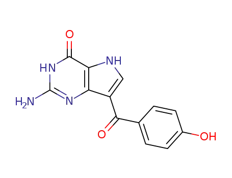 2-amino-3H,5H-7-(p-hydroxybenzoyl)pyrrolo[3,2-d]pyrimidin-4-one