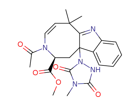 3-acetyl-6,6-dimethyl-11b-(4-methyl-3,5-dioxo-[1,2,4]triazolidin-1-yl)-2,3,6,11b-tetrahydro-1H-azocino[5,4-b]indole-2-carboxylic acid methyl ester