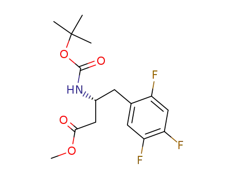 Molecular Structure of 881995-73-9 (Benzenebutanoicacid,b-[[(1,1-diMethylethoxy)carbonyl]aMino]-2,4,5-trifluoro-,Methylester,(bR)-)