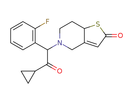 Molecular Structure of 150322-38-6 (5-[2-Cyclopropyl-1-(2-fluorophenyl)-2-oxoethyl]-5,6,7,7a-tetrahydrothieno[3,2-c]pyridin-2(4H)-one)