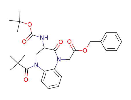 1-benzyloxycarbonylmethyl-2-oxo-3-tert-butoxycarbonylamino-5-pivaloyl-1,3,4,5-tetrahydro-2H-1,5-benzodiazepine