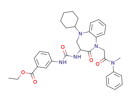 1-[1-(N-methyl-N-phenylcarbamoylmethyl)-2-oxo-5-cyclohexyl-1,3,4,5-tetrahydro-2H-1,5-benzodiazepin-3-yl]-3-(3-ethoxycarbonylphenyl)urea