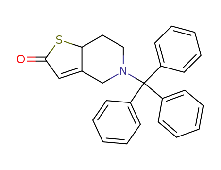 Molecular Structure of 109904-26-9 (5,6,7,7a-Tetrahydro-5-(triphenylmethyl)thieno[3,2-c]pyridinone)