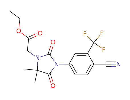 Ethyl3-(4-cyano-3-trifluoromethyl-phenyl)-5,5-dimethyl-2,4-dioxo-1-imidazolidine-acetate