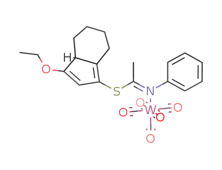 syn-pentacarbonyl[N-phenylthioacetimidic acid (3-ethoxy-4,5,6,7-tetrahydro-3aH-inden-1-yl) ester-N]tungsten