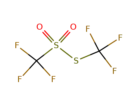 Molecular Structure of 358-15-6 (Methanesulfonothioic acid, trifluoro-, S-(trifluoromethyl) ester)