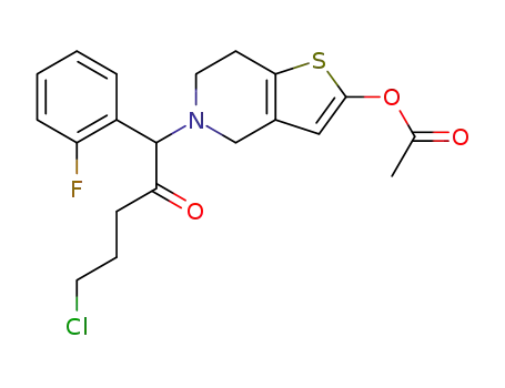 2-acetoxy-5-[5-chloro-1-(2-fluorophenyl)-2-oxopentyl]-4,5,6,7-tetrahydrothieno[3,2-c]pyridine