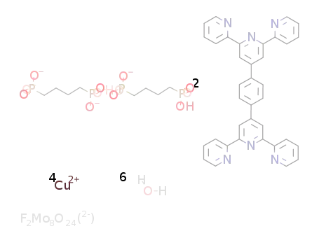 [Cu4(H2O)2(1,4-bis(2,2':6',2''-terpyridin-4'-yl)benzene)2(1,4-butylenediphosphonate)2(Mo4O21F)2]*4H2O