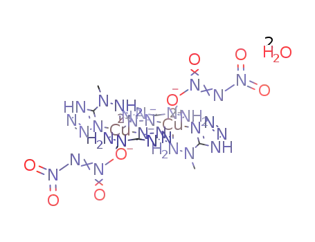 bis(dinitramido-κO)bis(μ-5-(1-methylhydrazinyl)tetrazolato-1κ2N1,N6-2κN2)bis(5-(1-methylhydrazinyl)-1H-tetrazole-1κ2N4,N6)dicopper(II) dihydrate