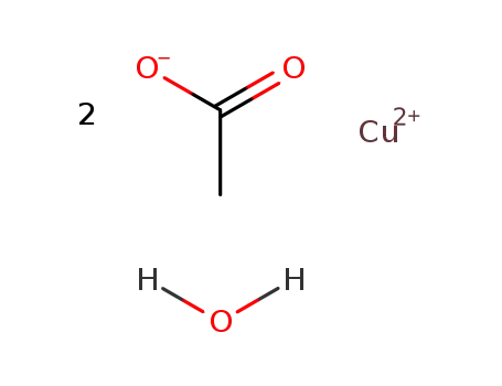 Molecular Structure of 6046-93-1 (Cupric acetate monohydrate)