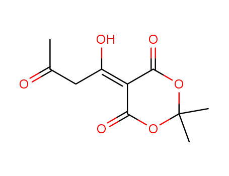Molecular Structure of 84257-12-5 (1,3-Dioxane-4,6-dione, 5-(1-hydroxy-3-oxobutylidene)-2,2-dimethyl-)