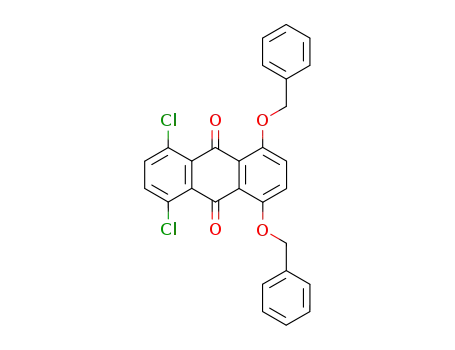 Molecular Structure of 91440-79-8 (9,10-Anthracenedione, 1,4-dichloro-5,8-bis(phenylmethoxy)-)