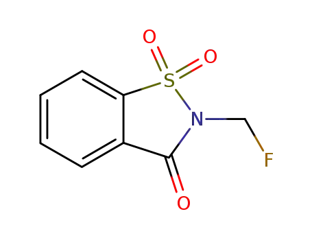 Molecular Structure of 133742-01-5 (1,2-Benzisothiazol-3(2H)-one, 2-(fluoromethyl)-, 1,1-dioxide)