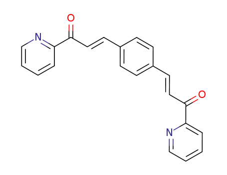 Molecular Structure of 210306-18-6 (2-Propen-1-one, 3,3'-(1,4-phenylene)bis[1-(2-pyridinyl)-, (2E,2'E)-)