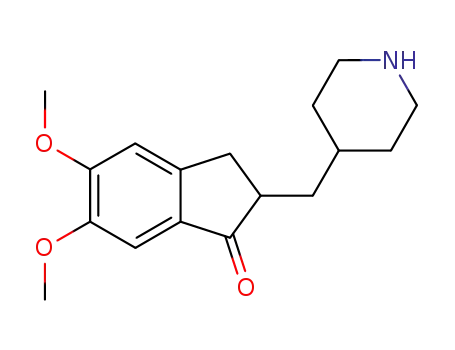 Molecular Structure of 120014-30-4 (5,6-Dimethoxy-2-(piperidin-4-yl)methylene-indan-1-one)