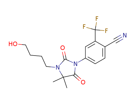 154992-24-2,RU 58841,4-(4,4-Dimethyl-2,5-dioxo-3-(4-hydroxybutyl)1-imidazolidinyl)-2-(trifluoromethyl)benzonitrile;4-[3-(4-Hydroxybutyl)-4,4-dimethyl-2,5-dioxo-1-imidazolidinyl]-2-trifluoromethylbenzonitrile;RU 58841;