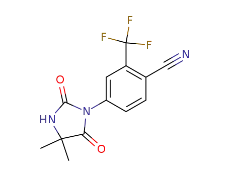 Molecular Structure of 143782-20-1 (4-(4,4-DiMethyl-2,5-dioxoiMidazolidin-1-yl)-2-trifluoroMethylbenzonitrile)